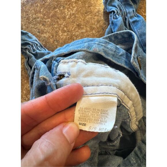 Vintage Y2K 90ies Baby Girls Oshkosh floral footed overalls size 6/9 months - Picture 7 of 7